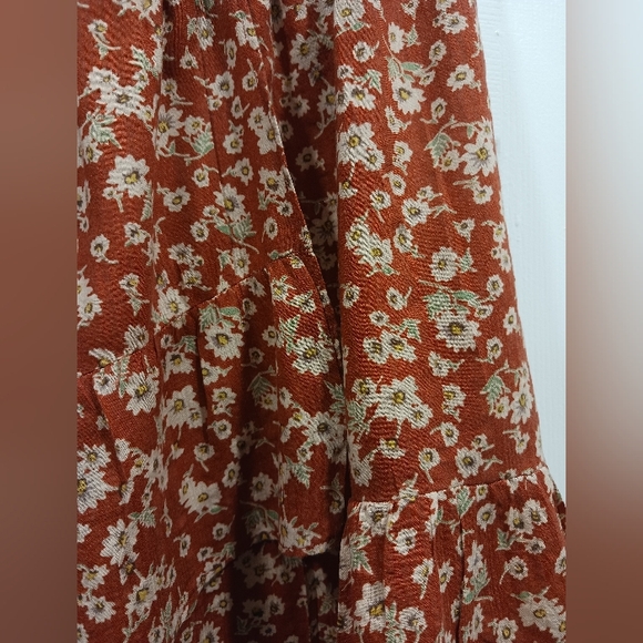 NATURAL LIFE A-Line Skirt - Rust and Cream Floral - Picture 5 of 5